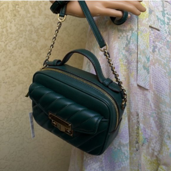 Michael Kors Small Rose Top Handle Leather Satchel - Picture 13 of 16